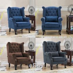 Occasional Wing Back Chair High Backed Wool-like Tub Armchair Fireside Furniture