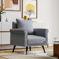 Occasional Wing Chair High Back Fabric Linen Tub Armchair Fireside Living Room