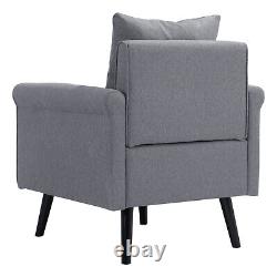 Occasional Wing Chair High Back Fabric Linen Tub Armchair Fireside Living Room