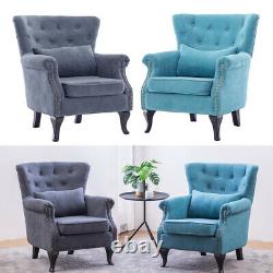 Occasional Wing Chair High Back Fabric Velvet Tub Armchair Fireside Living Room