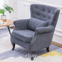 Occasional Wing Chair High Back Fabric Velvet Tub Armchair Fireside Living Room