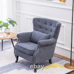 Occasional Wing Chair High Back Fabric Velvet Tub Armchair Fireside Living Room