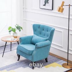 Occasional Wing Chair High Back Fabric Velvet Tub Armchair Fireside Living Room