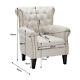 Occasional Wing Chair High Back Linen Fabric Tub Chair Fireside Armchair Lounge