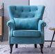 Occasional Wing Chair High Back Velvet Fabric Chair Fireside Armchair Lounge Uk
