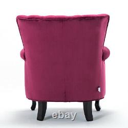 Occasional Wing Chair High Back Velvet Fabric Tub Armchair Fireside Living Room