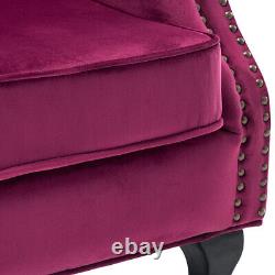 Occasional Wing Chair High Back Velvet Fabric Tub Armchair Fireside Living Room