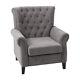 Occasional Wing Chair High Back Velvet Fabric Tub Chair Fireside Armchair Lounge