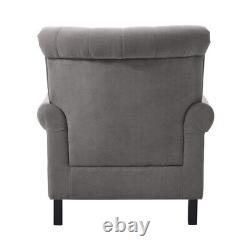 Occasional Wing Chair High Back Velvet Fabric Tub Chair Fireside Armchair Lounge