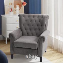 Occasional Wing Chair High Back Velvet Fabric Tub Chair Fireside Armchair Lounge