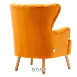 Occasional Wing Chair High Back Velvet Tub Chair Fireside Armchair withFootstool