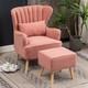 Occasional Wing High Back Velvet Tub Chair Fireside Armchair Lounge Withfootstool