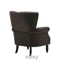 Occasional Wing Sofa Chair High Back Fabric Linen Tub Armchair Fireside Lounge