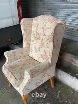 Old Used Wing Back Chair Fireside Chair