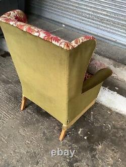 Old Used Wing Back Chair Fireside Chair For Reupholstery