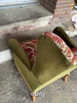Old Used Wing Back Chair Fireside Chair For Reupholstery