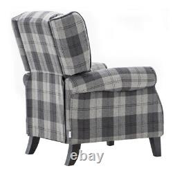 Orthopaedic Recliner Armchair Lounge Sleeper Sofa Chair Fireside Fabric Tartan