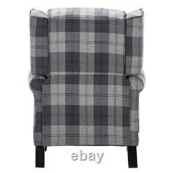 Orthopaedic Recliner Armchair Lounge Sleeper Sofa Chair Fireside Fabric Tartan