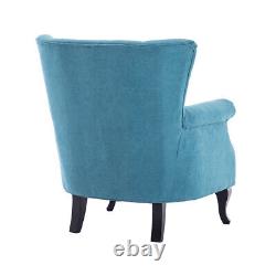 Orthopeadic Soft Fabric Wing Back Chair Armchair Fireside Queen Anne Legs Sofa