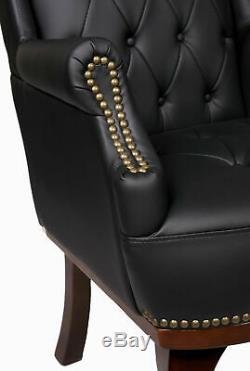 Orthopedic High Back Chair Winged Armchair Fireside Queen Anne Fireside Leather