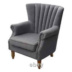 Orthopedic Oyster Wing Back Fireside Lounge Sofa Chair Occasional Armchair Seat