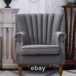 Orthopedic Oyster Wing Back Fireside Lounge Sofa Chair Occasional Armchair Seat