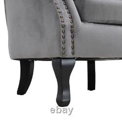 Orthopedic Wing Back Armchair Upholstered Velvet Lounge Fireside Sofa Chair Seat