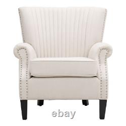 Orthopedic Wingback Fireside Armchair Velvet Lounge Oyster Tub Chair Accent Seat