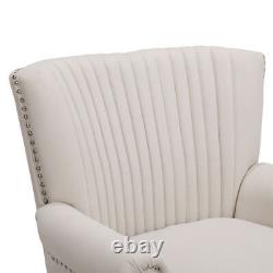 Orthopedic Wingback Fireside Armchair Velvet Lounge Oyster Tub Chair Accent Seat