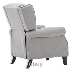 Padded Reclining Armchair Fabric Wing Back Chair Recliner Sleeper Sofa Fireside