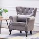 Padded Velvet Recline Chair Fabric Fireside Armchair Wingback Lounge Living Room