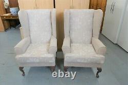 Pair Of Fabric Wingback Fireside Chairs 2 Months Old