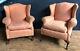 Pair Of Near Matching Antique Wingback Fire Side Armchairs Project Delivery