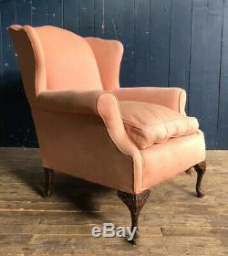 Pair Of Near Matching Antique WingBack Fire Side Armchairs Project DELIVERY