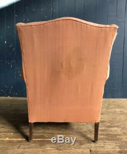 Pair Of Near Matching Antique WingBack Fire Side Armchairs Project DELIVERY