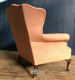 Pair Of Near Matching Antique WingBack Fire Side Armchairs Project DELIVERY