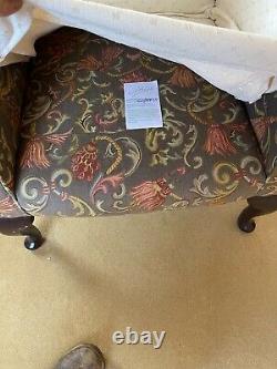 Pair Of Wingback Fireside Chairs Floral Patten