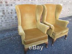 Pair Vintage Parker Knoll 720 Wingback Fire Side Armchairs Mildenhall Suffolk