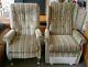 Pair Of Queen Anne, Fireside, Wing Back, Chair & Recliner