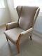 Parker Knoll Fireside Chair, High Back, Wing Back Armchair, Wood Frame, Striped