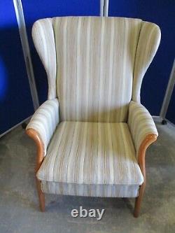 Parker Knoll Froxfield Armchair, Wingback, Pinstripe High Back Fireside Chair