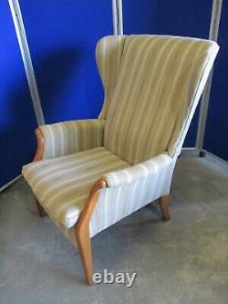 Parker Knoll Froxfield Armchair, Wingback, Pinstripe High Back Fireside Chair
