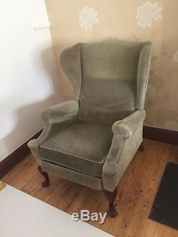 Parker Knoll Pk 1102 Recliner Wing Back Armchair Fabric Seat Fire Side Manual