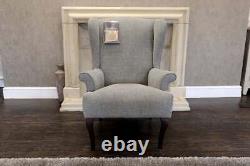 Parker Knoll SHAFTSBURY Tweed Grey' Fabric Single Wing Back Fireside Chair