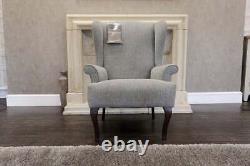 Parker Knoll SHAFTSBURY Tweed Grey' Fabric Single Wing Back Fireside Chair