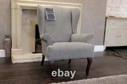 Parker Knoll SHAFTSBURY Tweed Grey' Fabric Single Wing Back Fireside Chair