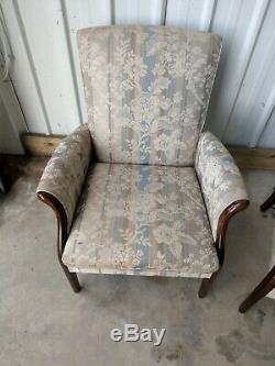 Parker Knoll Vintage Retro Pair Of His & Hers Chairs Seats Wing Back Fireside