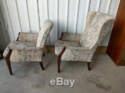 Parker Knoll Vintage Retro Pair Of His & Hers Chairs Seats Wing Back Fireside