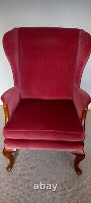 Parker Knoll fireside wingback armchair (model PK918) dusky pink