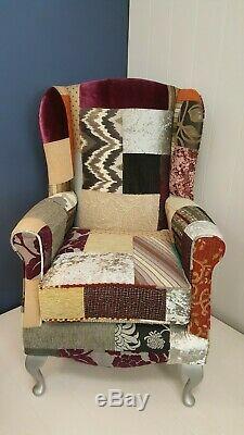 Patchwork Armchair / Fireside Wingback Chair